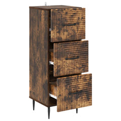 vidaXL Drawer Cabinet Smoked Oak 33 x 34.5 x 89.5 cm Engineered Wood 5