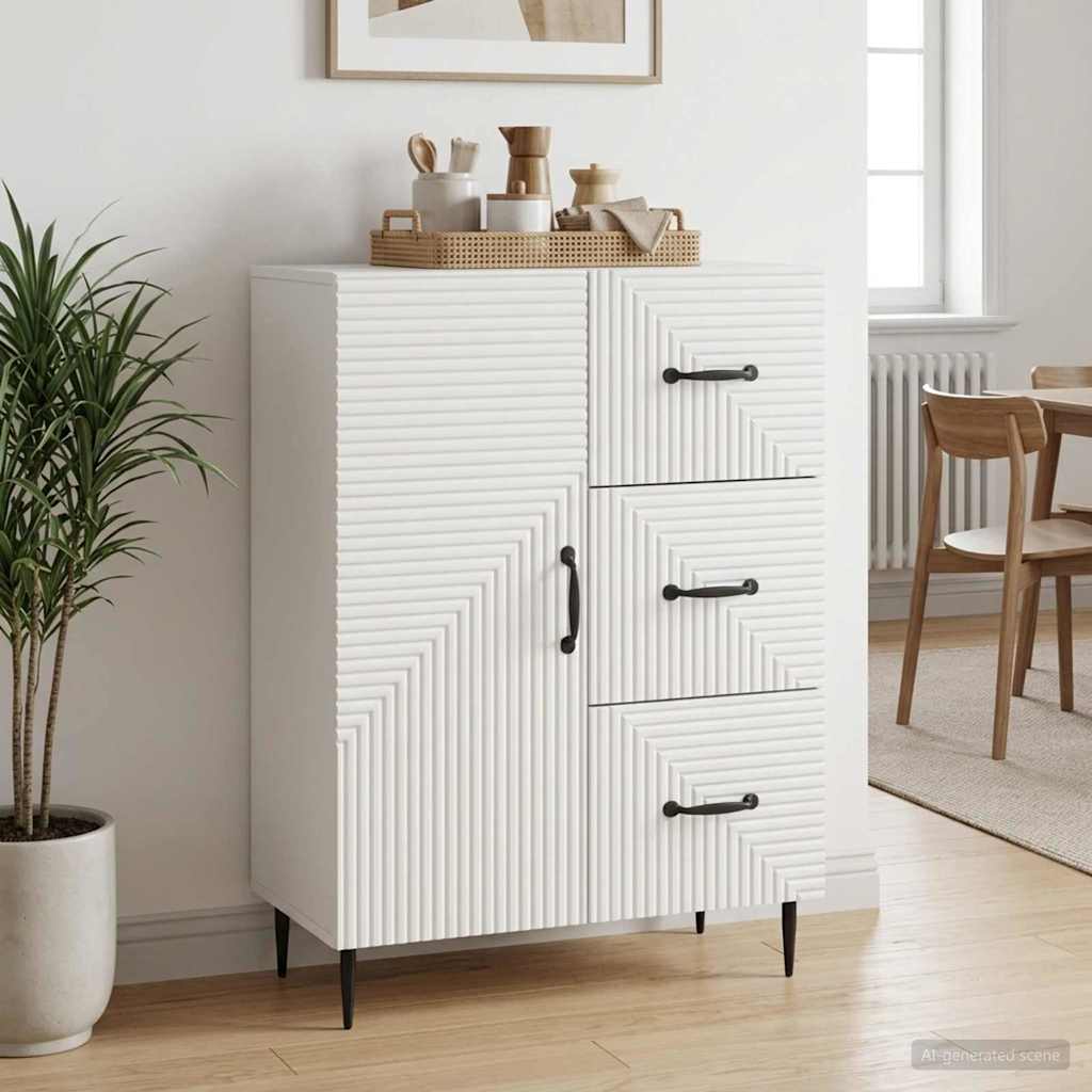 Sideboard 66 x 34.5 x 89.5 cm Engineered Wood White