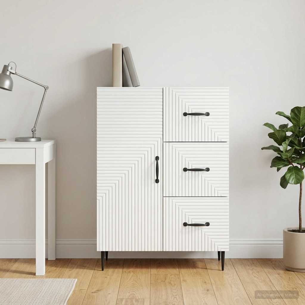 Sideboard 66 x 34.5 x 89.5 cm Engineered Wood White