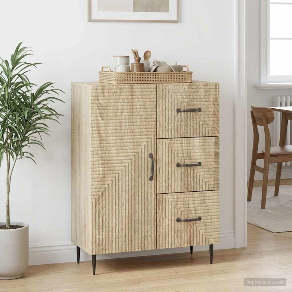 Sideboard 66 x 34.5 x 89.5 cm Engineered Wood Sonoma oak