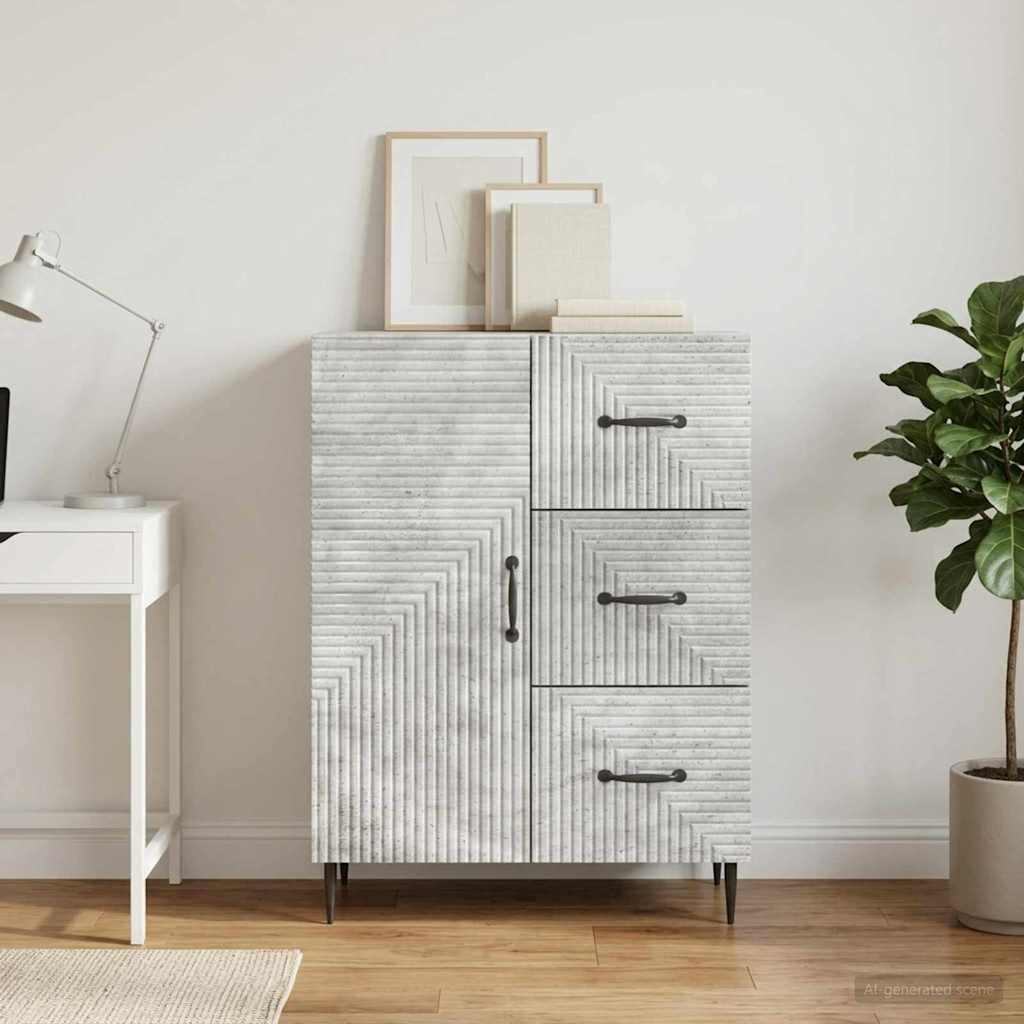 Sideboard 66 x 34.5 x 89.5 cm Engineered Wood Concrete grey