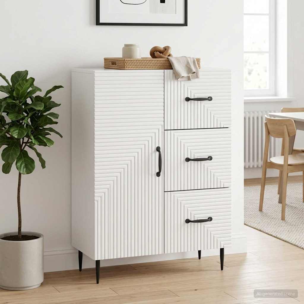 Sideboard 66 x 34.5 x 89.5 cm Engineered Wood High gloss white