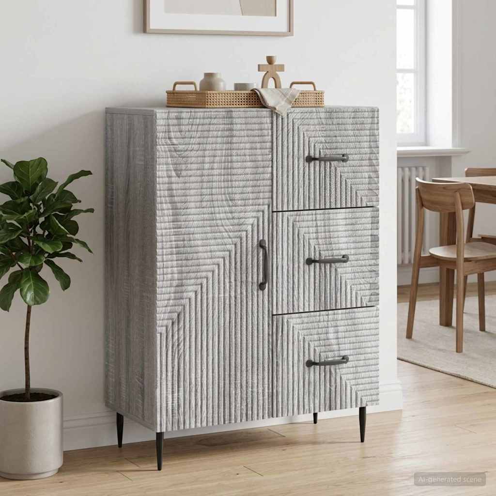 Sideboard 66 x 34.5 x 89.5 cm Engineered Wood Grey sonoma