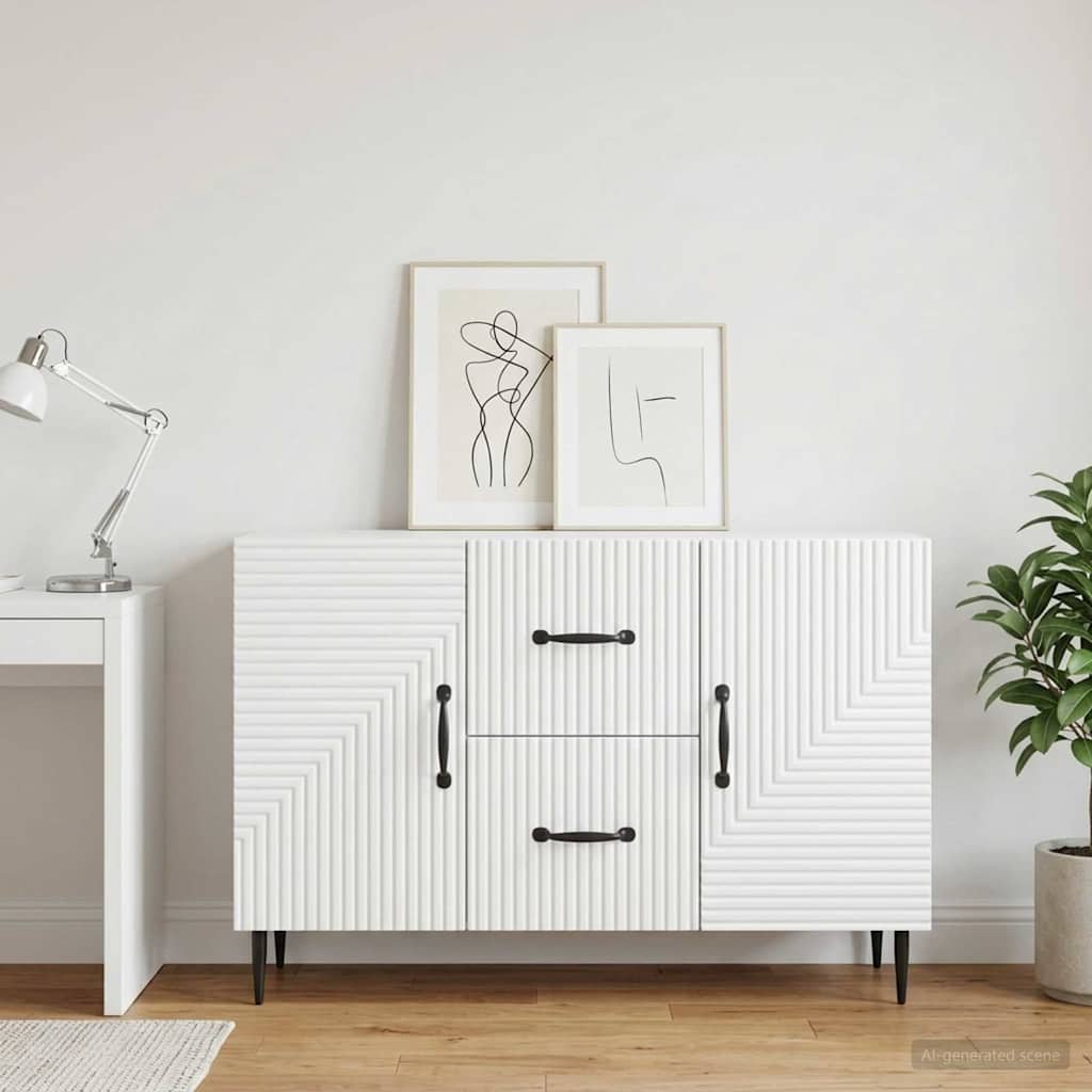 Sideboard 89 x 34.5 x 60 cm Engineered Wood White