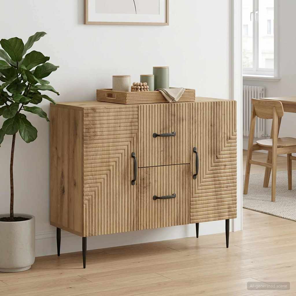 Sideboard 89 x 34.5 x 60 cm Engineered Wood Artisan oak
