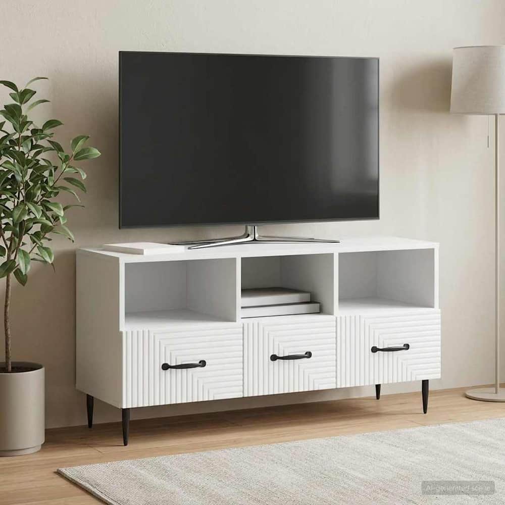TV Cabinet 102 x 34.5 x 50 cm Engineered Wood White