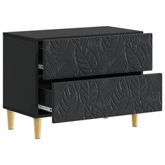 vidaXL Bedside Table Black 62 x 34.5 x 48 cm Engineered Wood 3