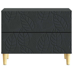 vidaXL Bedside Table Black 62 x 34.5 x 48 cm Engineered Wood 4