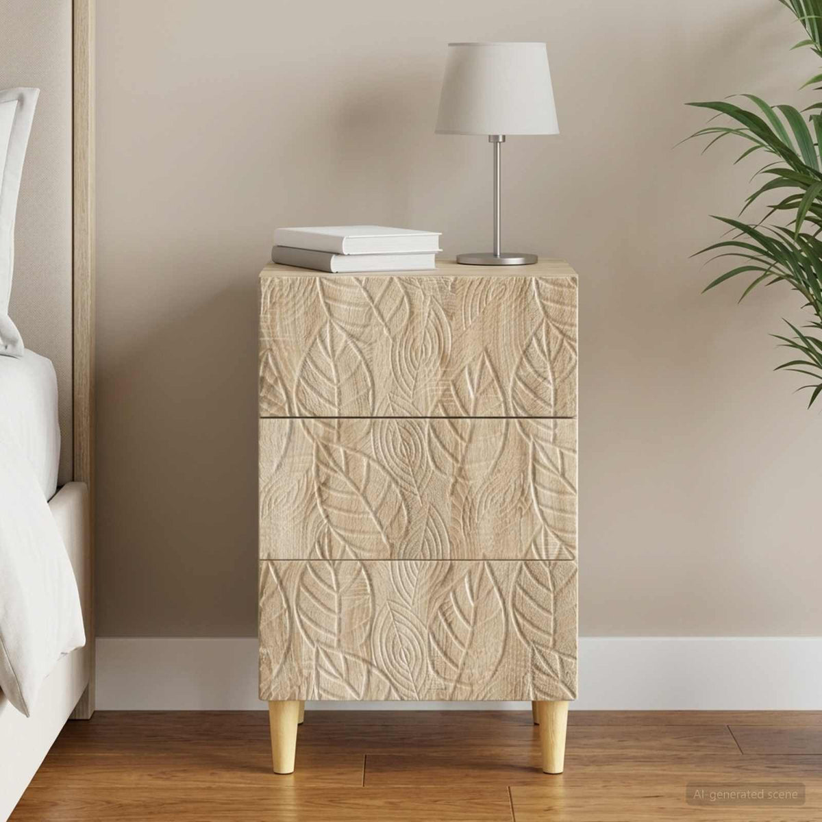 Bedside Table 43 x 41 x 66.5 cm Engineered Wood Sonoma oak
