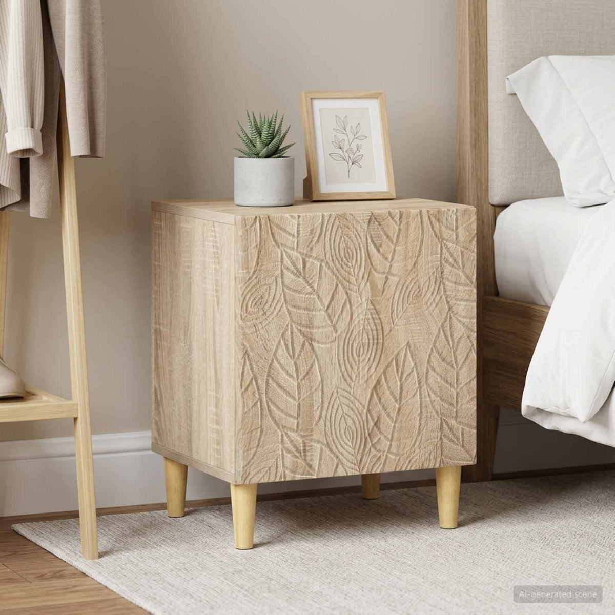 Bedside Table 43 x 34.5 x 50 cm Engineered Wood Sonoma oak 2