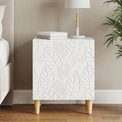 Bedside Table 43 x 34.5 x 50 cm Engineered Wood High gloss white 1