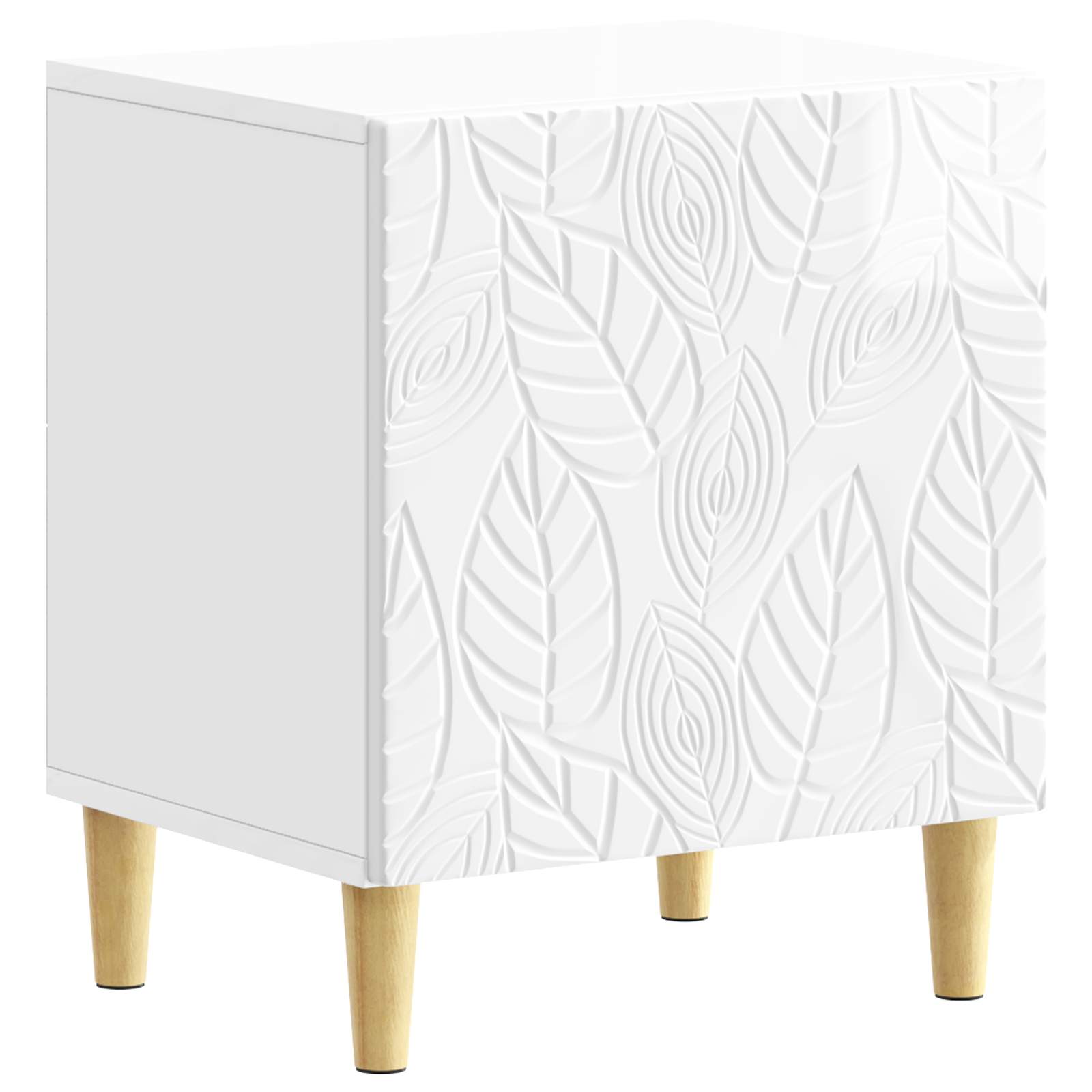 vidaXL Bedside Table High Gloss White 43 x 34.5 x 50 cm 2