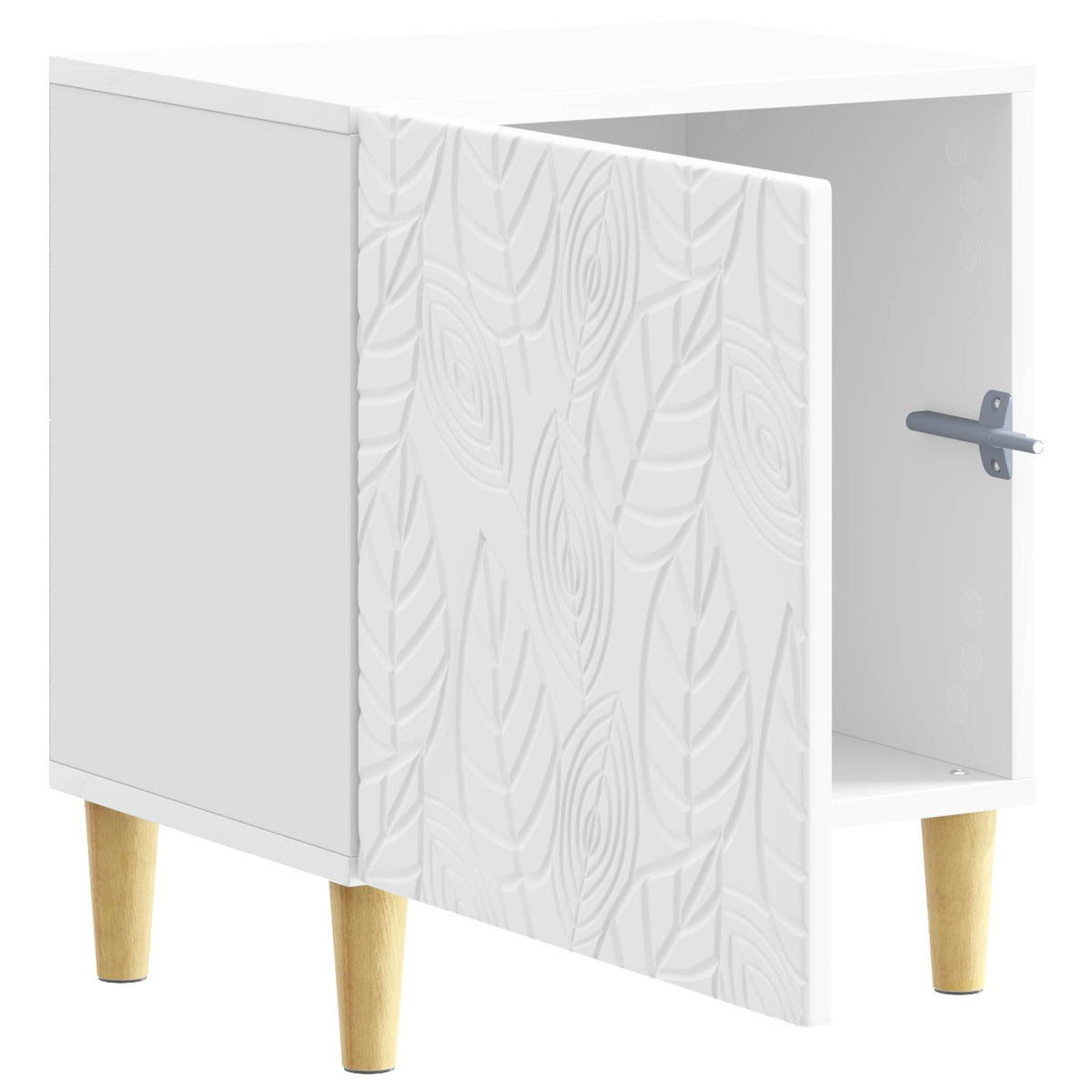 Bedside Table 43 x 34.5 x 50 cm Engineered Wood High gloss white 1