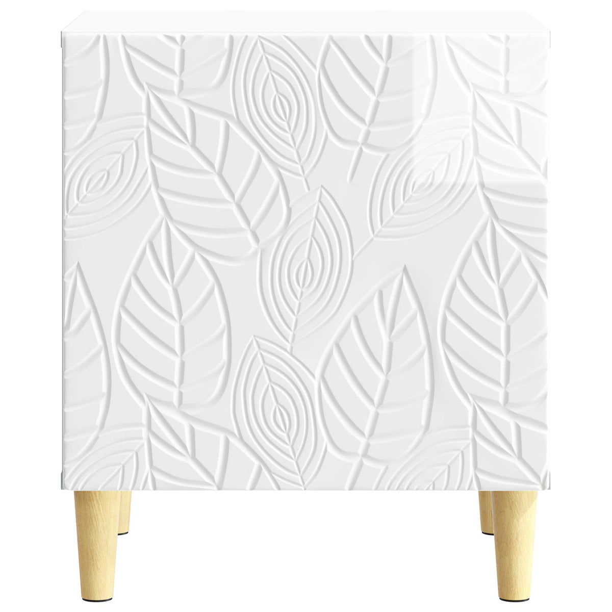 Bedside Table 43 x 34.5 x 50 cm Engineered Wood High gloss white 1