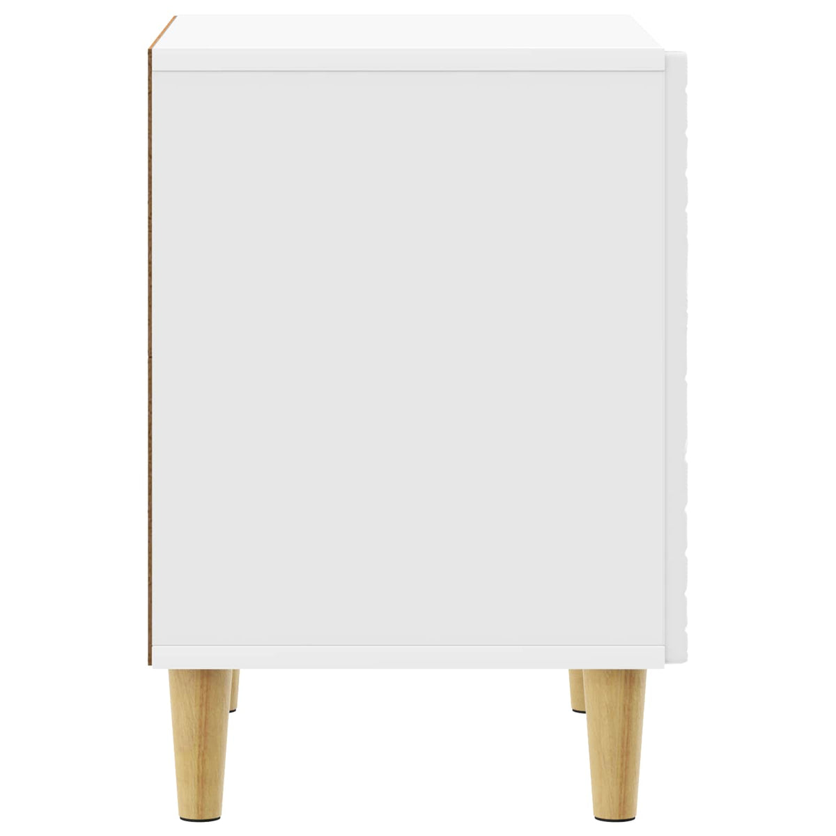 Bedside Table 43 x 34.5 x 50 cm Engineered Wood High gloss white 1