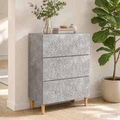vidaXL Drawer Cabinet Concrete Grey 66 x 34.5 x 90 cm Engineered Wood 3