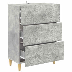 vidaXL Drawer Cabinet Concrete Grey 66 x 34.5 x 90 cm Engineered Wood 4