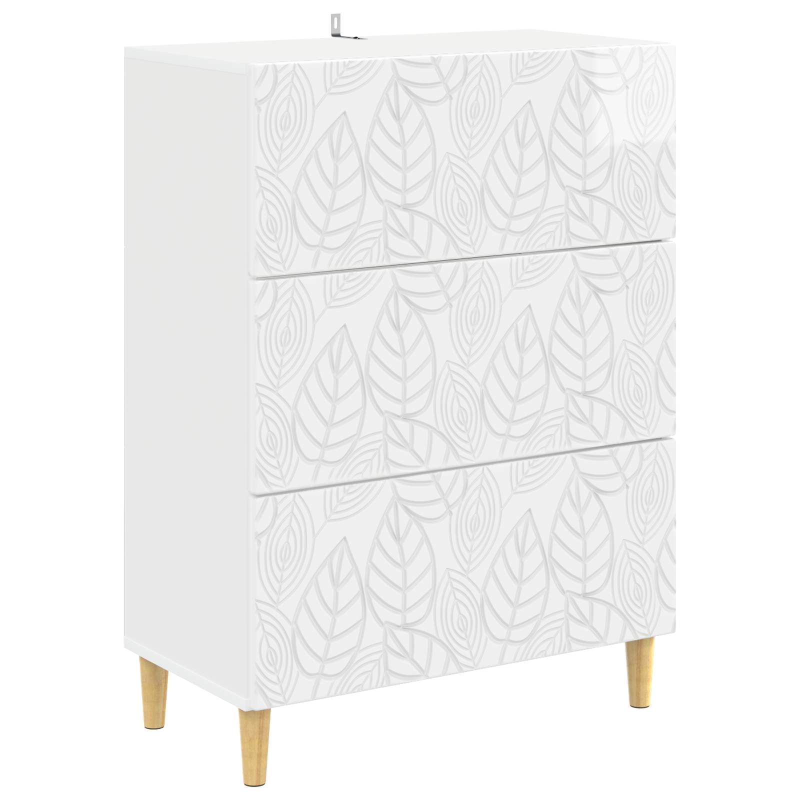 vidaXL Drawer Cabinet High Gloss White 66 x 34.5 x 90 cm 2