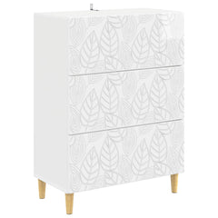 vidaXL Drawer Cabinet High Gloss White 66 x 34.5 x 90 cm 2