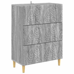 vidaXL Drawer Cabinet Grey Sonoma 66 x 34.5 x 90 cm Engineered Wood 2