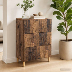 vidaXL Drawer Cabinet Old Wood 66 x 34.5 x 90 cm Engineered Wood 3