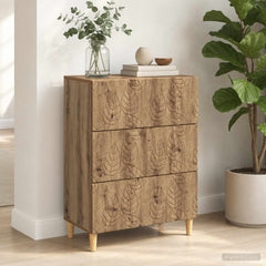 vidaXL Drawer Cabinet 66 x 34.5 x 90 cm Engineered Wood Artisan Oak 3
