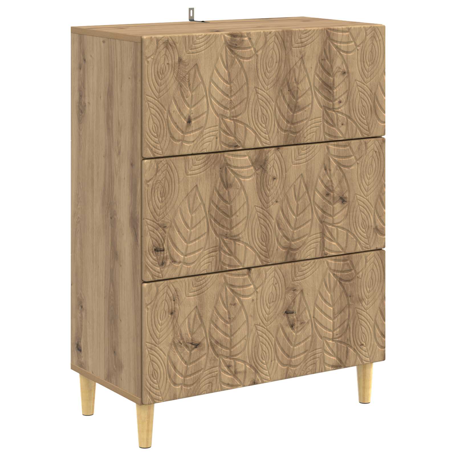 vidaXL Drawer Cabinet 66 x 34.5 x 90 cm Engineered Wood Artisan Oak 2