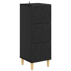 vidaXL Drawer Cabinet Black 33 x 34.5 x 90 cm Engineered Wood 2