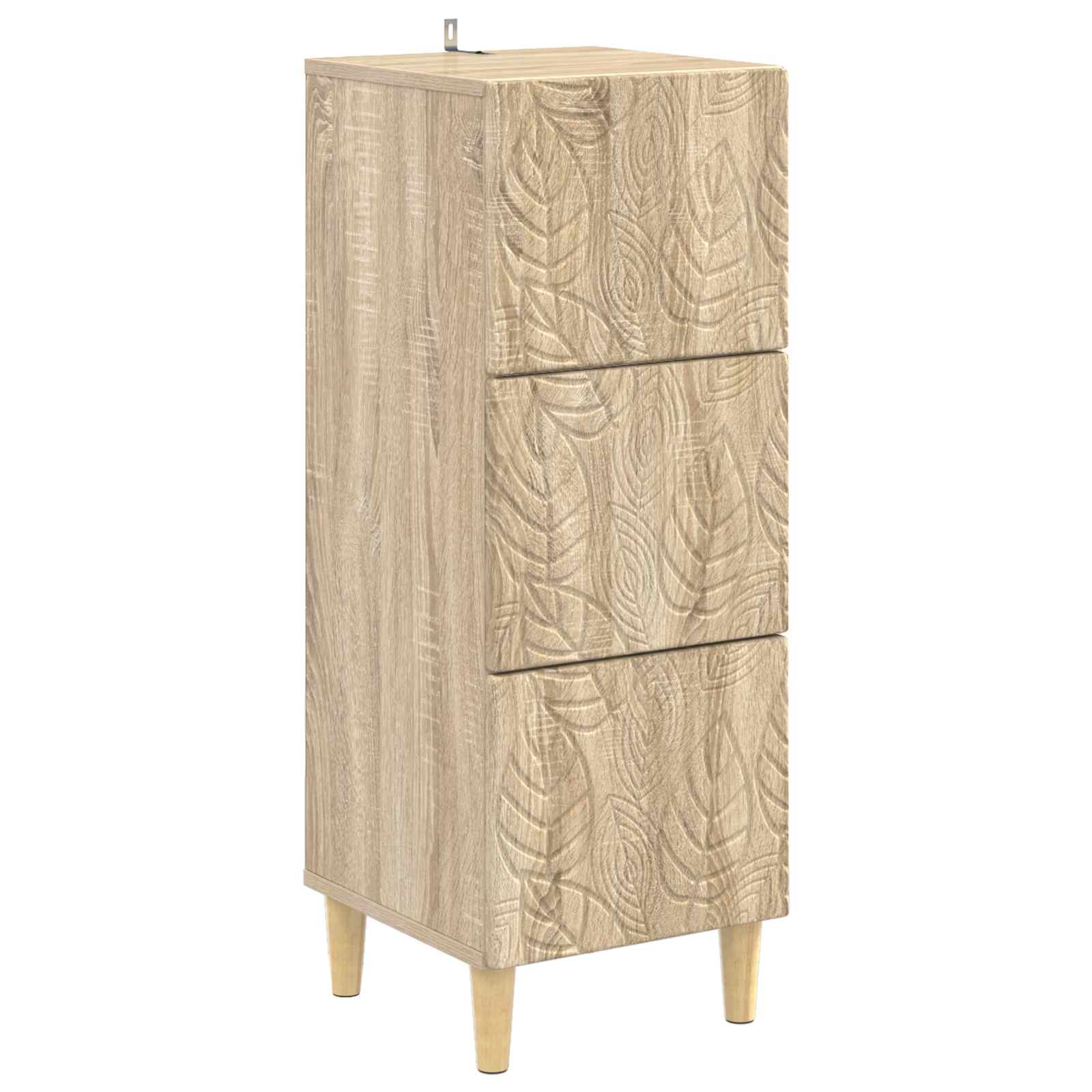 vidaXL Drawer Cabinet Sonoma Oak 33 x 34.5 x 90 cm Engineered Wood 2