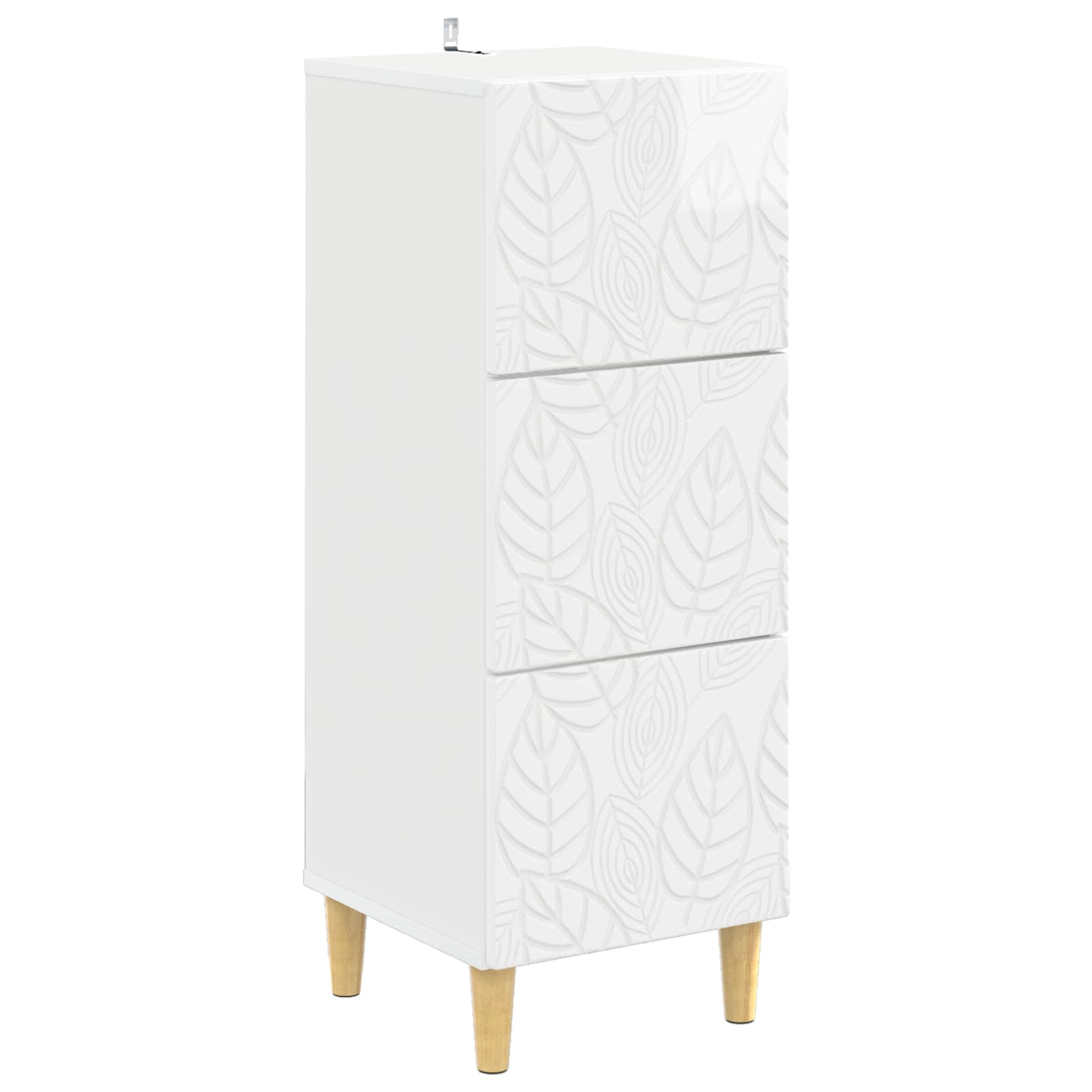 vidaXL Drawer Cabinet High Gloss White 33 x 34.5 x 90 cm 2