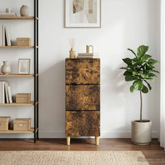 vidaXL Drawer Cabinet Smoked Oak 33 x 34.5 x 90 cm Engineered Wood 3