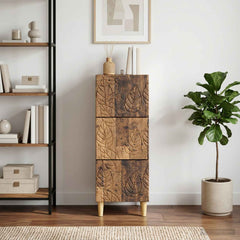 vidaXL Drawer Cabinet Old Wood 33 x 34.5 x 90 cm Engineered Wood 3