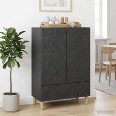 Sideboard 66 x 34.5 x 95 cm Engineered Wood Black