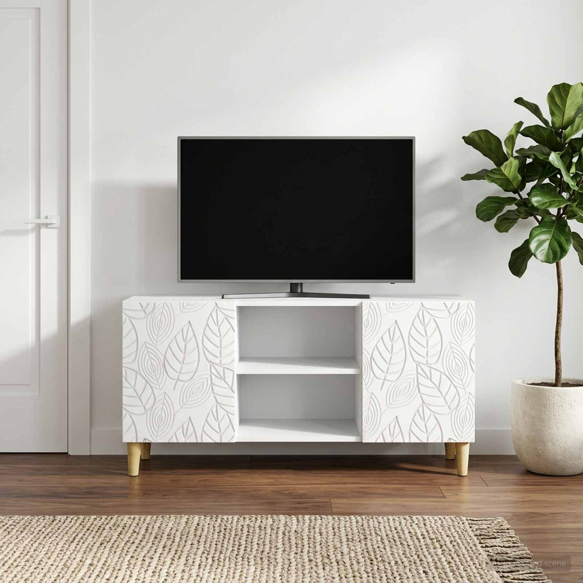 TV Cabinet 102 x 34.5 x 50 cm Engineered Wood White
