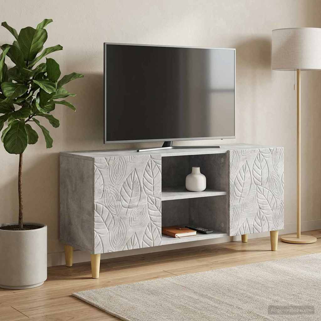 TV Cabinet 102 x 34.5 x 50 cm Engineered Wood Concrete grey