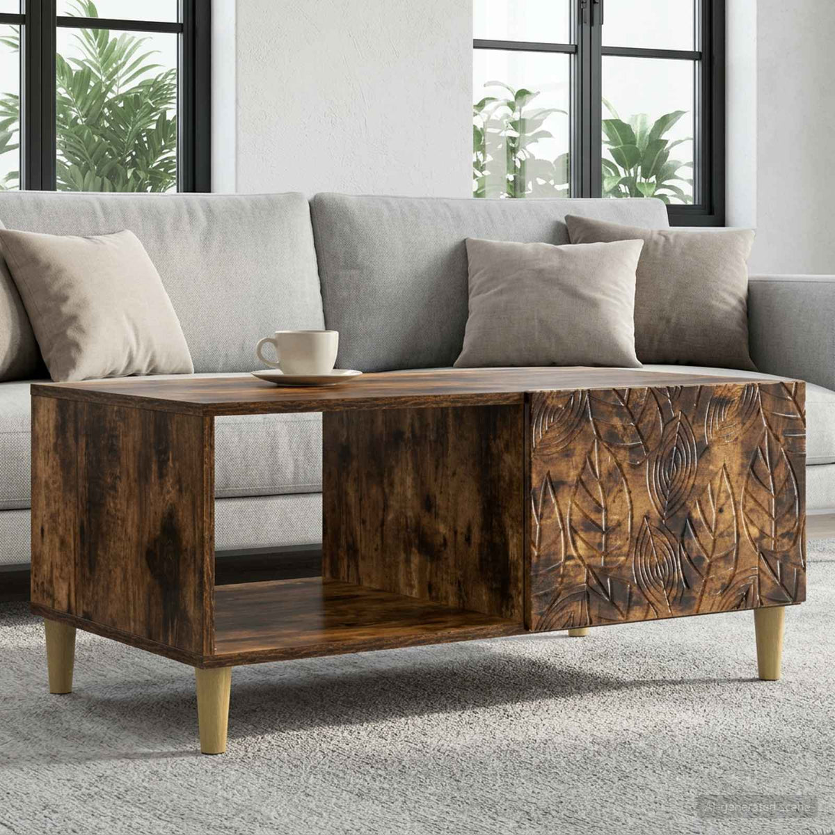 Coffee Table 90 x 50 x 40 cm Engineered Wood Smoked oak