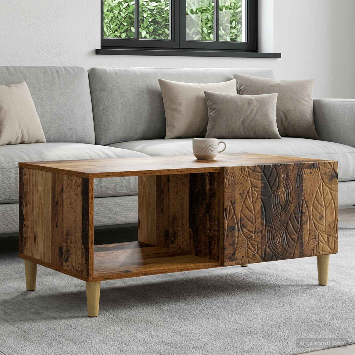 Coffee Table 90 x 50 x 40 cm Engineered Wood Old wood