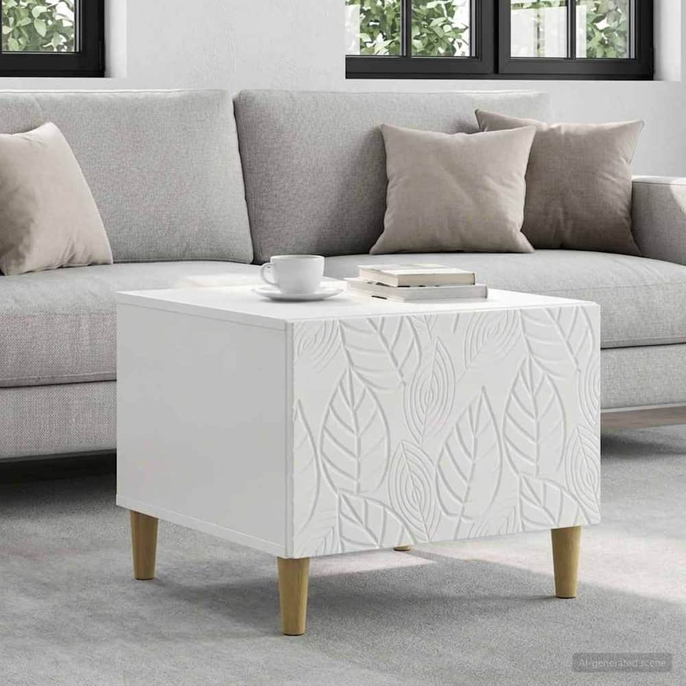Coffee Table 50 x 49 x 40 cm Engineered Wood High gloss white