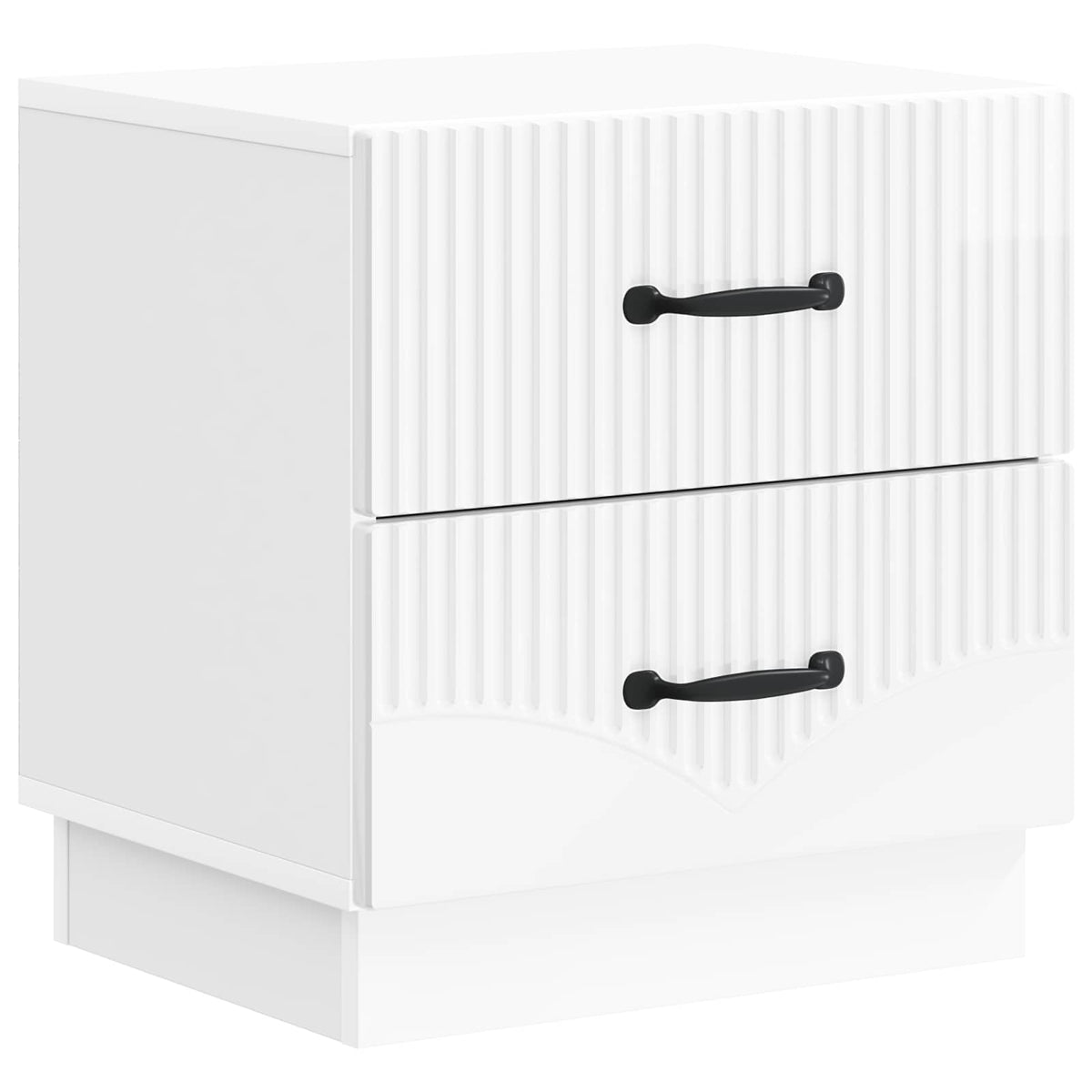 vidaXL Bedside Cabinet 2 pcs High Gloss White 43 x 34.5 x 44.5 cm 5