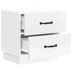 vidaXL Bedside Cabinet 2 pcs High Gloss White 43 x 34.5 x 44.5 cm 6