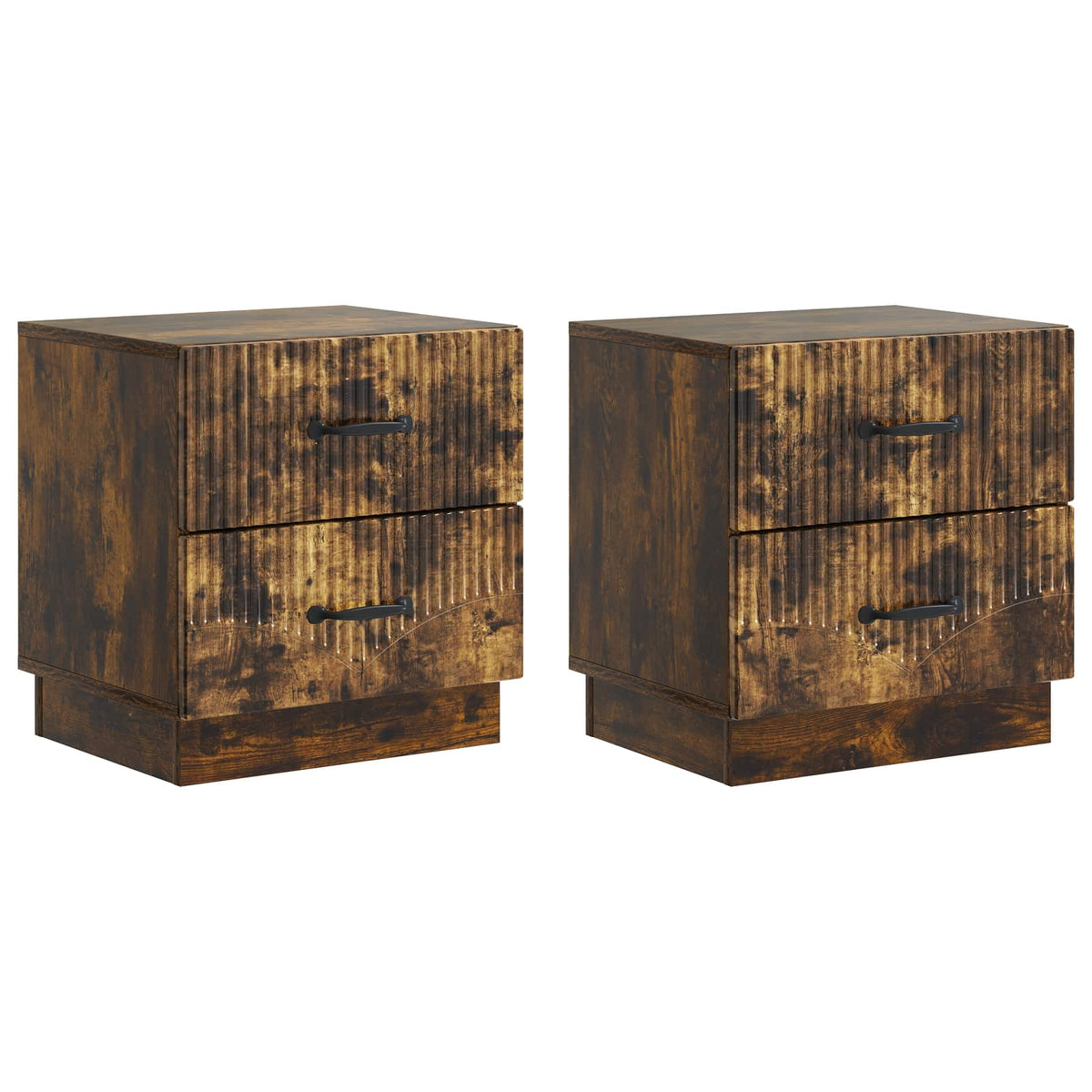 vidaXL Bedside Cabinet 2 pcs Smoked Oak 43 x 34.5 x 44.5 cm 2