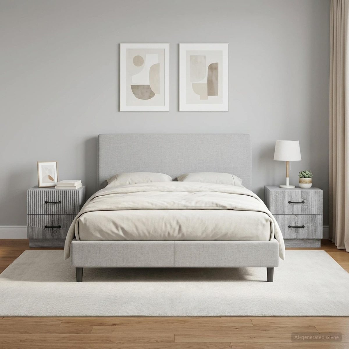 vidaXL Bedside Cabinet 2 pcs Grey Sonoma 43 x 34.5 x 44.5 cm 4