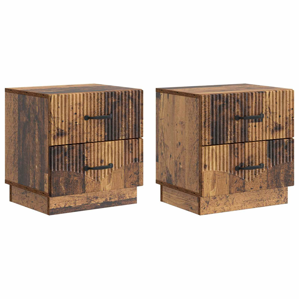 vidaXL Bedside Cabinet 2 pcs Old Wood 43 x 34.5 x 44.5 cm 2