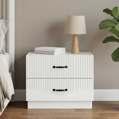 Bedside Cabinet Engineered Wood in White
