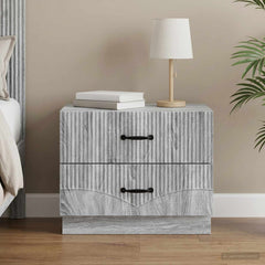 Bedside Cabinet Engineered Wood in Grey Sonoma