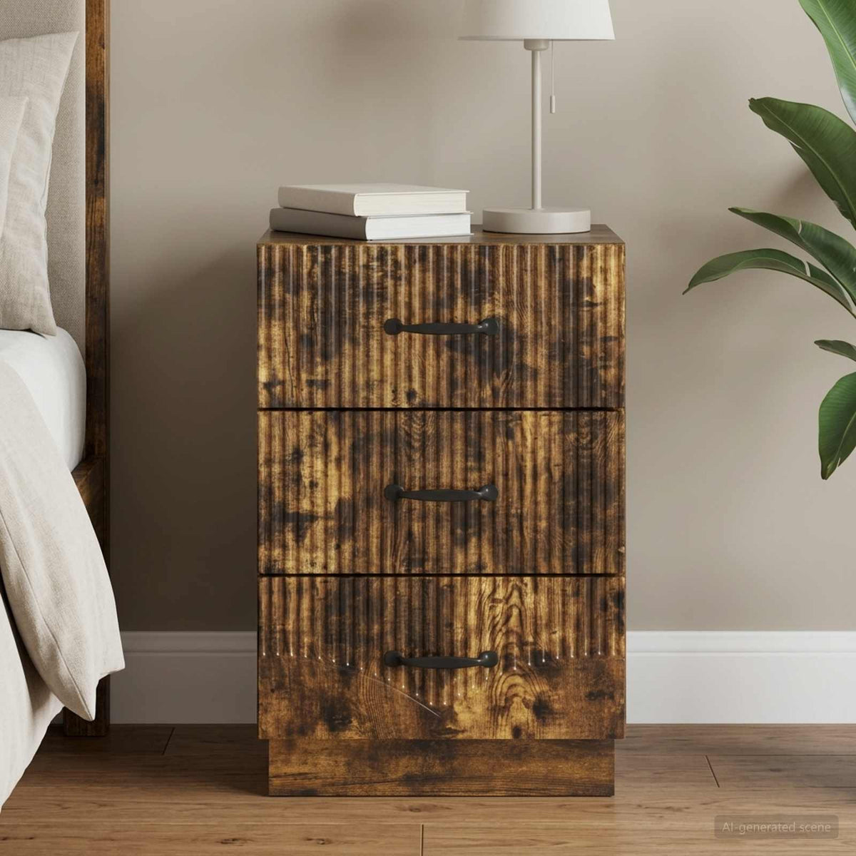 Bedside Cabinet 43 x 41 x 63.5 cm Engineered Wood Smoked oak