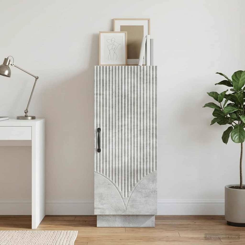 Sideboard 33 x 34.5 x 87 cm Engineered Wood Concrete grey