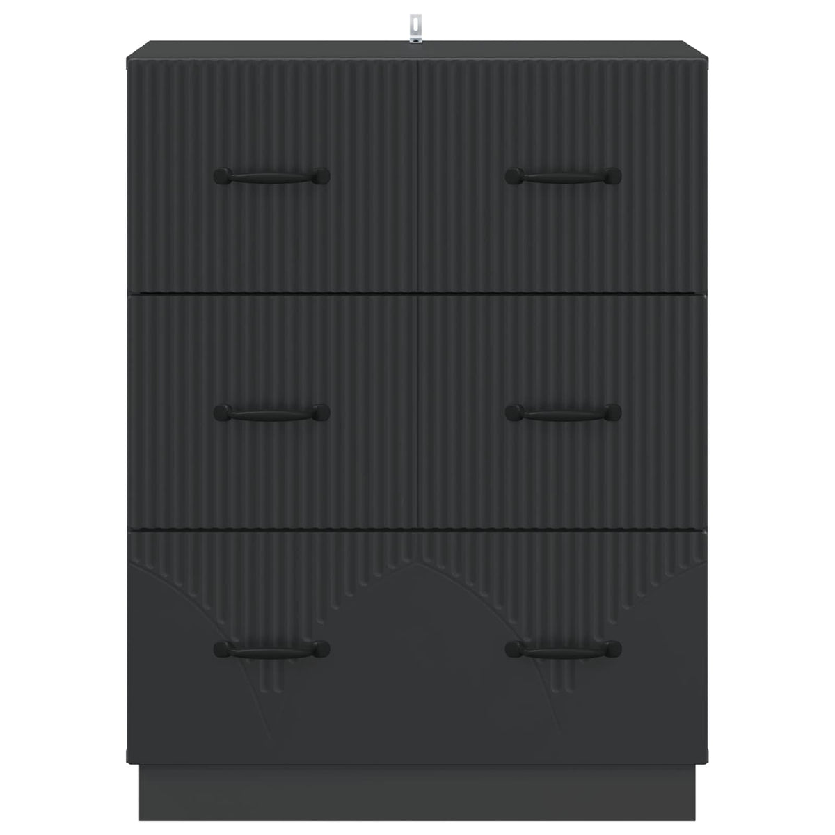 Drawer Cabinet Black Engineered Wood, image 6
