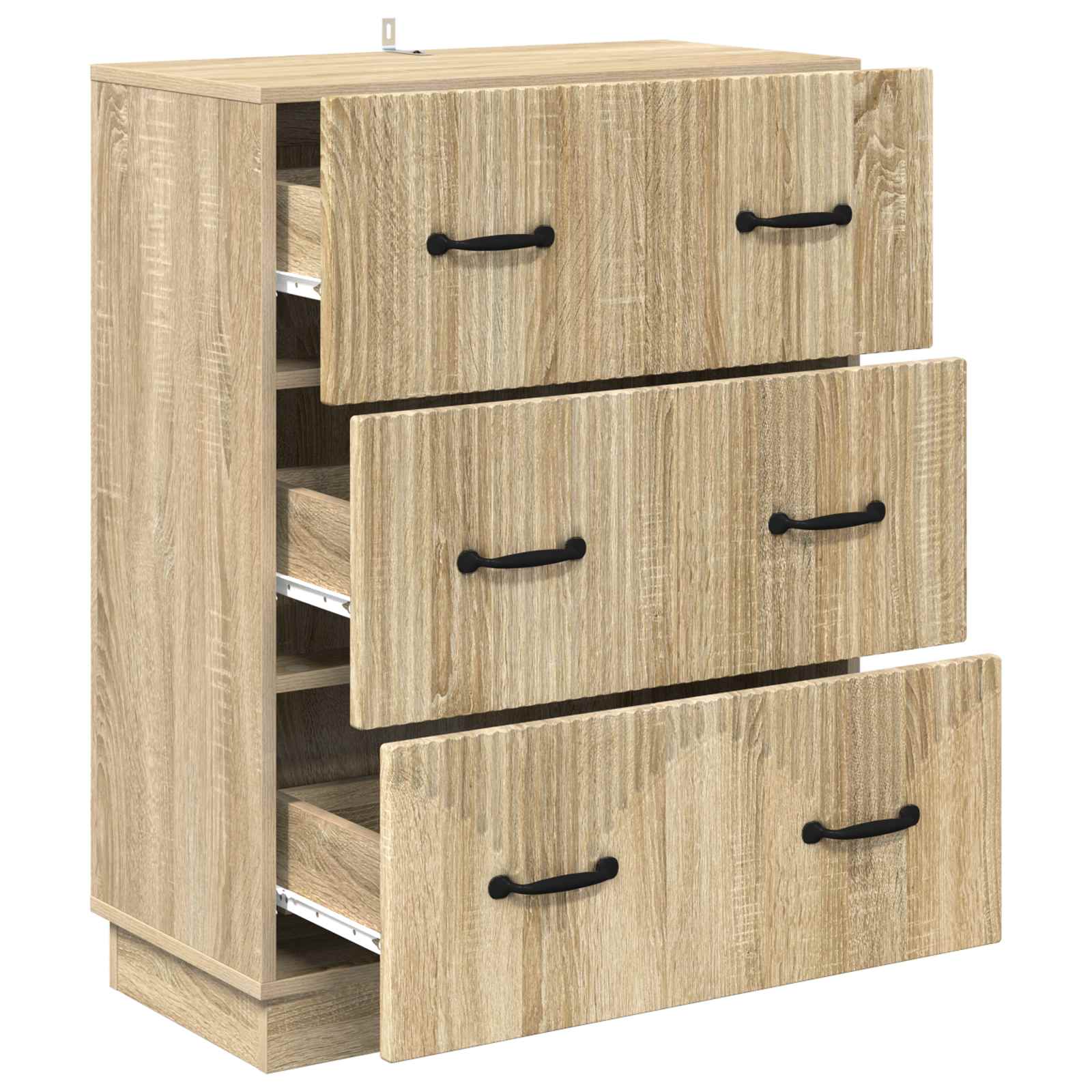 vidaXL Drawer Cabinet Sonoma Oak 66 x 34.5 x 87 cm Engineered Wood 5