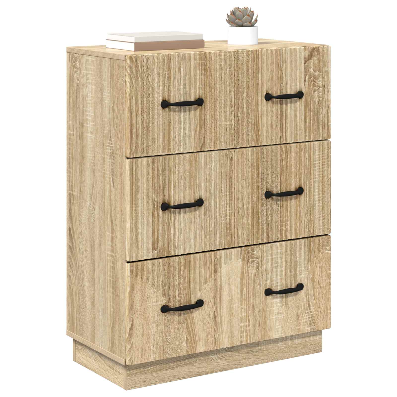 vidaXL Drawer Cabinet Sonoma Oak 66 x 34.5 x 87 cm Engineered Wood 3